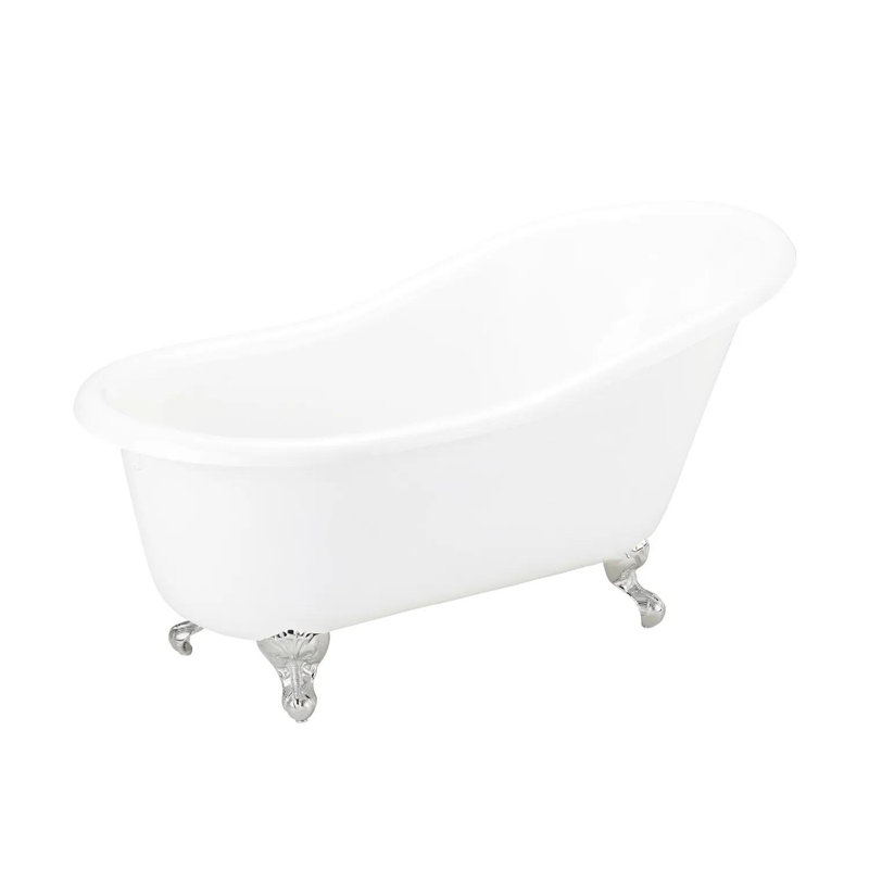 Baignoire de trempage sur pattes 57 po Erica, Chrome