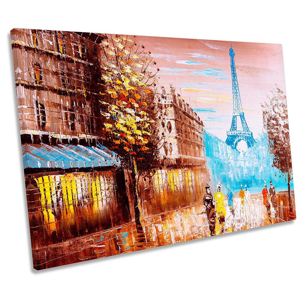 Paris Eiffel Tower Brown City CANVAS WALL ARTWORK Print Art