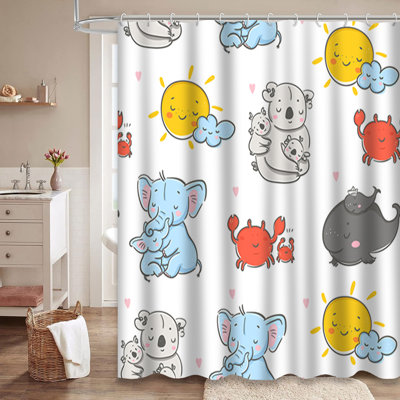 Rideau de douche avec 12 crochets Happy Happy’s Day