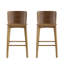Tabouret de bar d'intérieur en bois, finition noyer, ensemble de 2