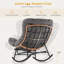 Chaise berçante surdimensionnée avec repose-pieds Papasan, méridienne en rotin avec coussin, jardin de véranda-1644729345