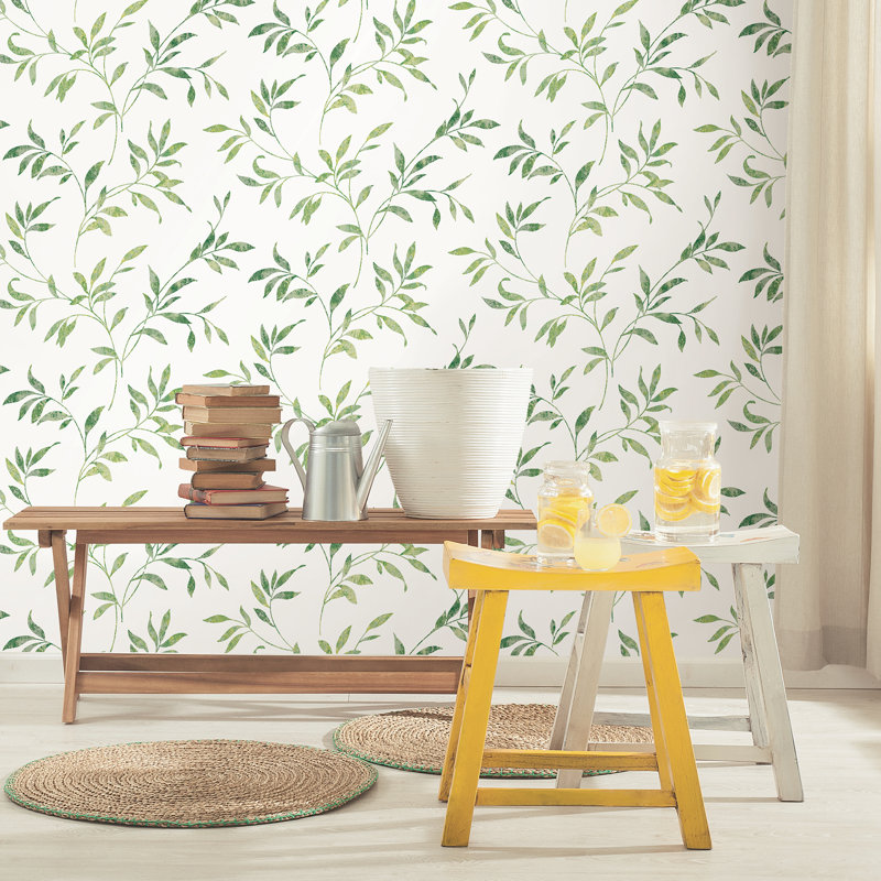 Rouleau floral Kristian, Vert