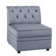 Fauteuil sans accoudoirs en velours gris avec boutons captivants