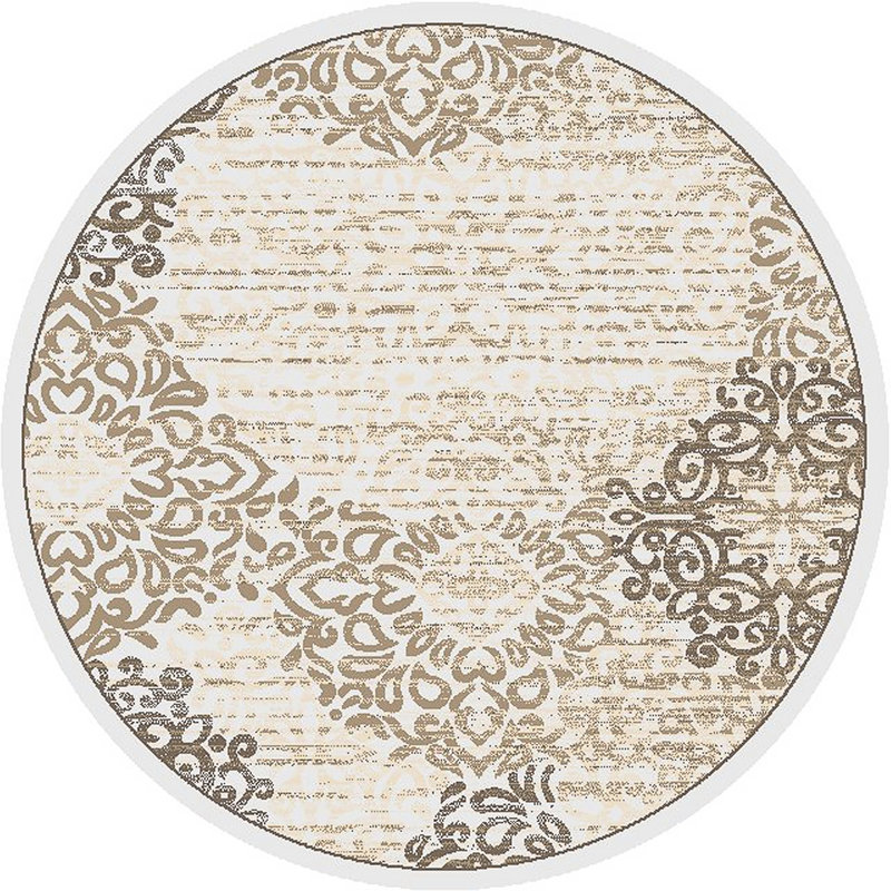 Tapis os / ivoire Ackermanville, Rond 5 pi 3 po