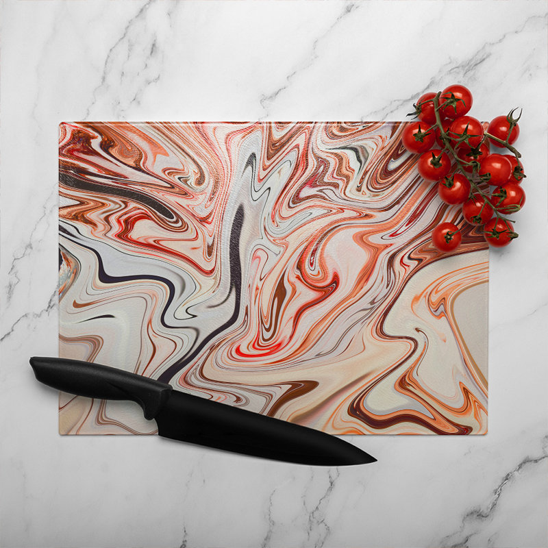 Rippled Marble Glass Chopping Board