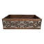 33" Hammered Copper Apron Front Single Basin Kitchen Sink w/ Scroll Design and Nickel Background