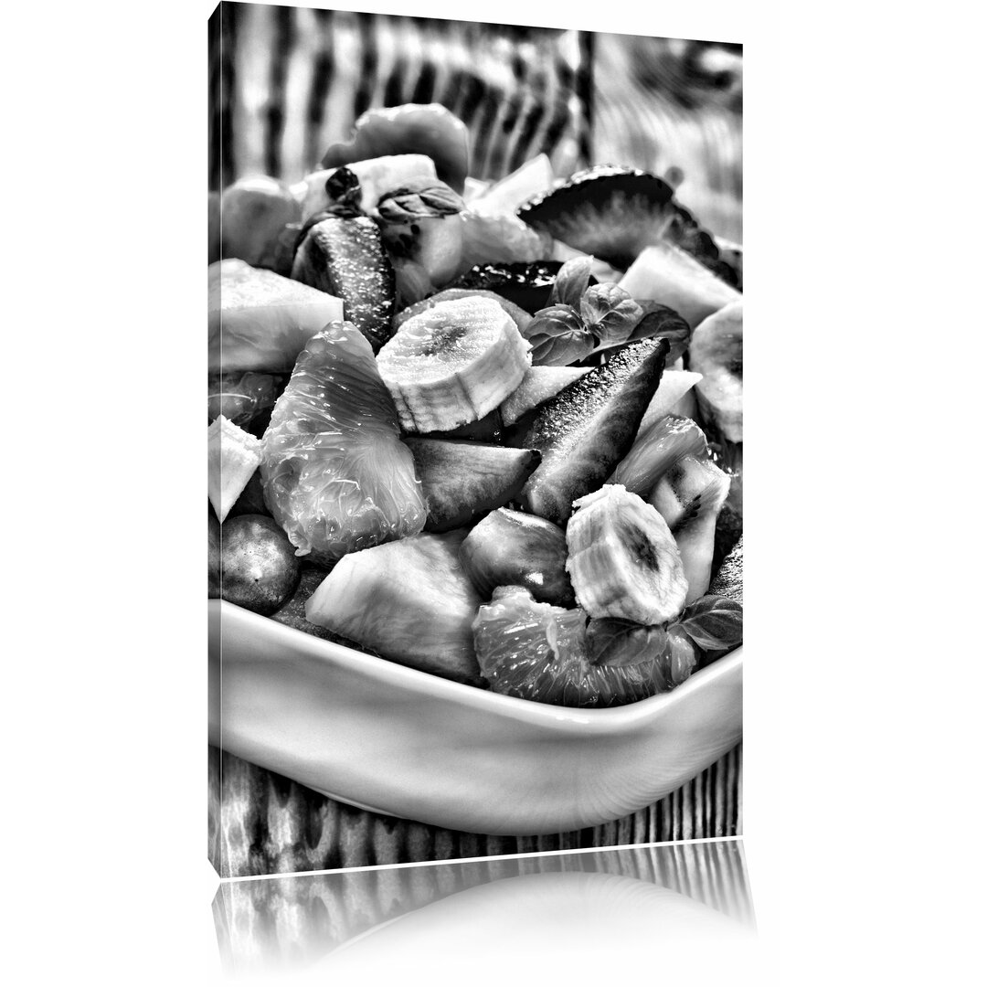 Leinwandbild Obstsalat in Monochrom