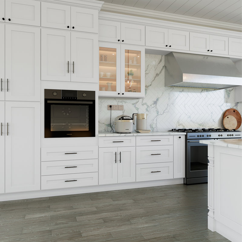 Sinber Ready to Assemble Solid Wood Shaker Base Kitchen Cabinet, White, 24"