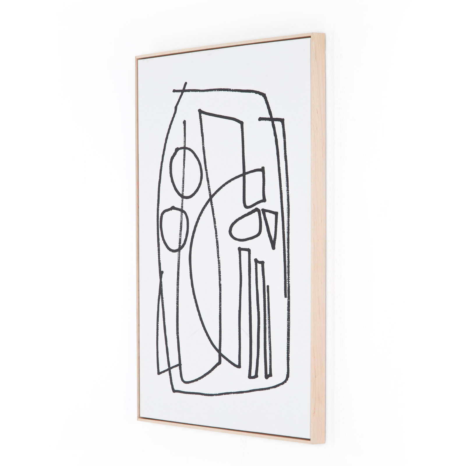 Stark 2 by Dan Hobday, 40" H x 30" W x 2" D, Light Brown Floater Framed