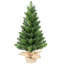 Ensemble de 2 arbres de Noël de table, petits arbres verts artificiels en PVC de 2 pi avec 68 pointes chacun, base en ciment enveloppée de toile de jute, parfaite pour les petites décorations des Fêtes et peu encombrante