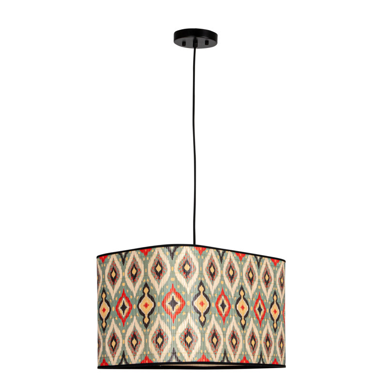 Luminaire suspendu en bambou Ikat Elegance