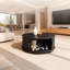Table basse 31,5 po en bois, table basse ronde avec beaucoup de rangement pour le salon (noir)-1666355966