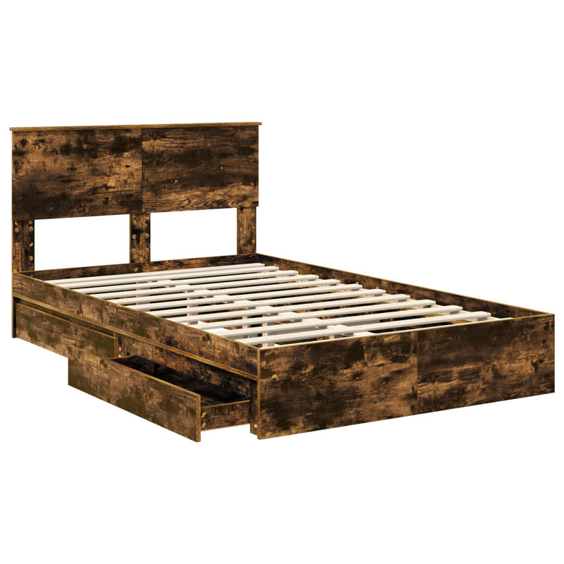 Bed, Smoked Oak, Double (4'6)