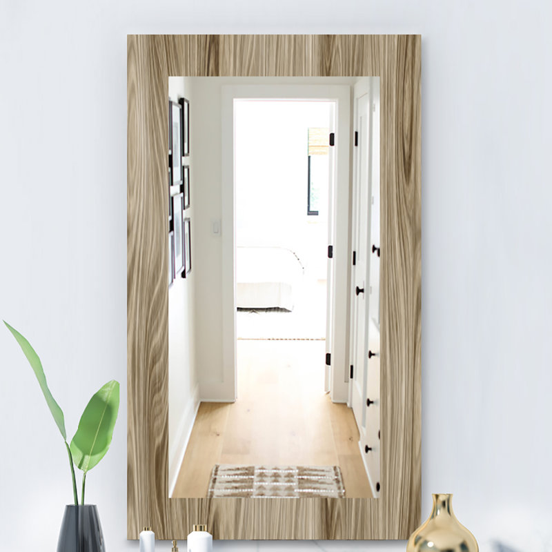 Miroir mural 15 mid-century scandinave, H 30 po x l 48 po, Solid colour