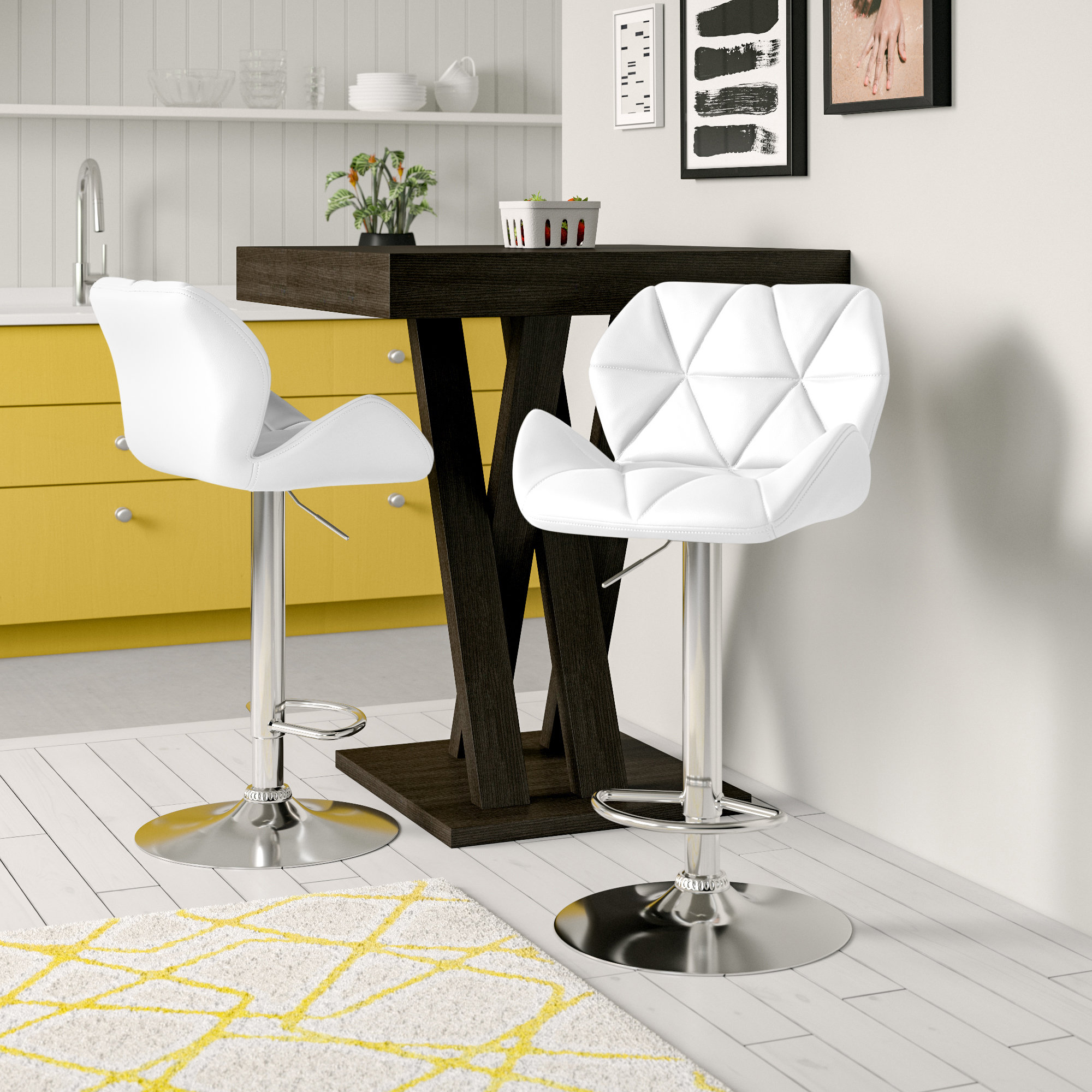 Wayfair | Leather Silver Bar Stools & Counter Stools You'll Love