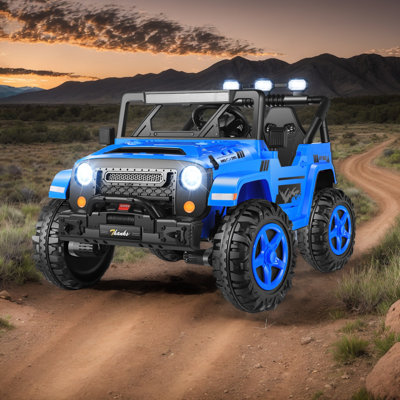 24V Ride On Toys For Big Kids With Remote Control, 2 Seater Kids Electric Car Jeep, Spacious Seat, Storage, Suspension