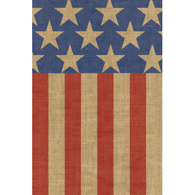 Burlap Flag Heart - Wrapped Canvas Print