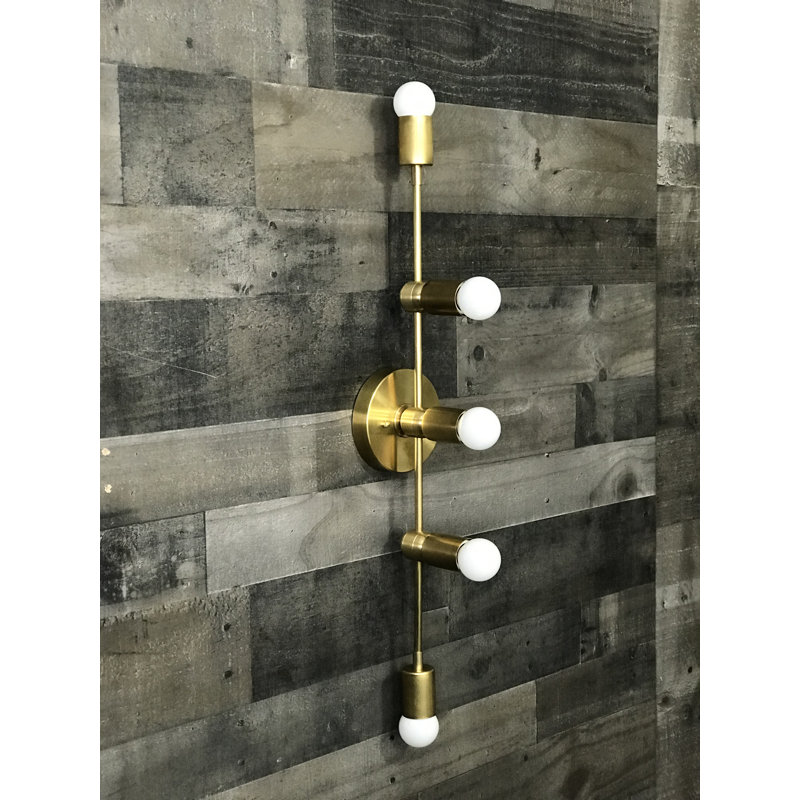Éclairage de meuble-lavabo à intensité réglable 5 lumières Nila, Laiton brut