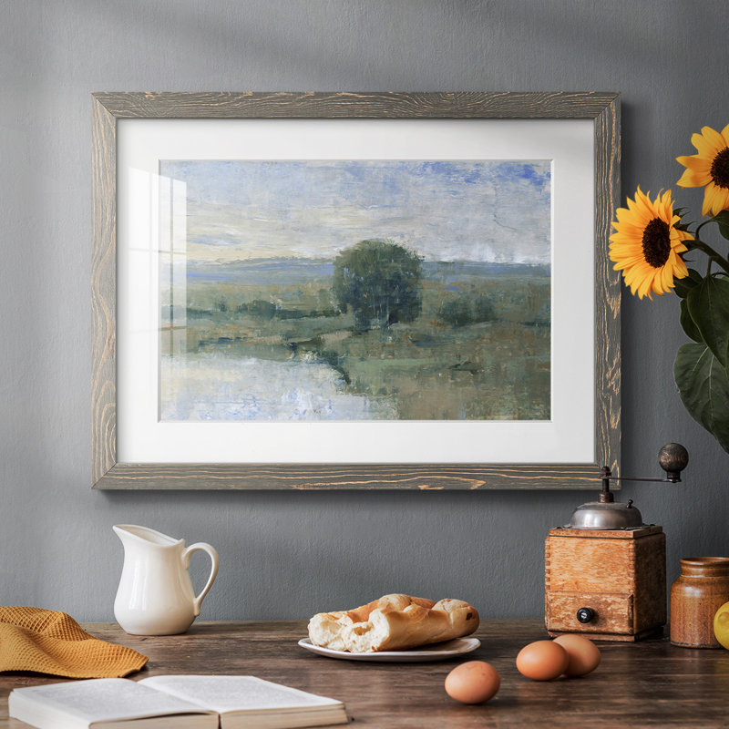 " Riverbank Impression II ", Gray, 14" H x 20" W x 1.5" D