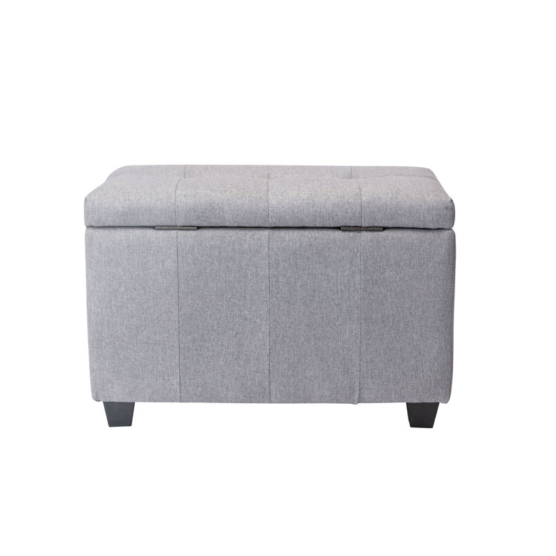 Vivi Fabric Flip Top Storage Bench, Grey