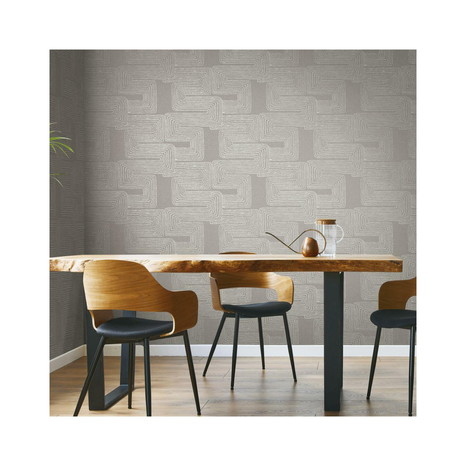 Peel & Stick Geometric Wallpaper, Gray