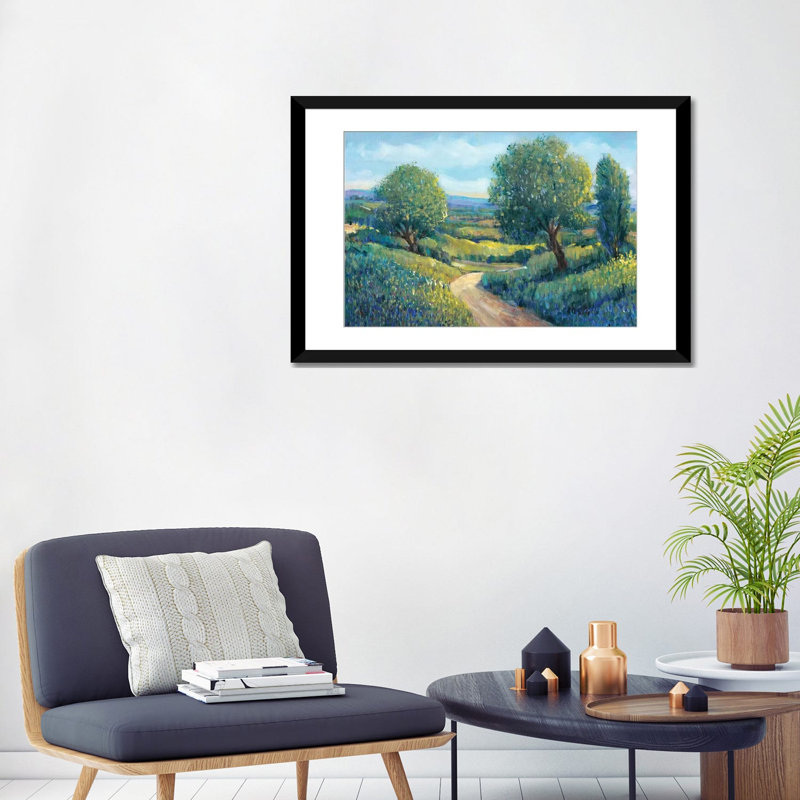 « country sentrees ii », reproduction sur toile, H 16 po x l 24 po x P 1 po, Papier d'art encadré noir, Blanc
