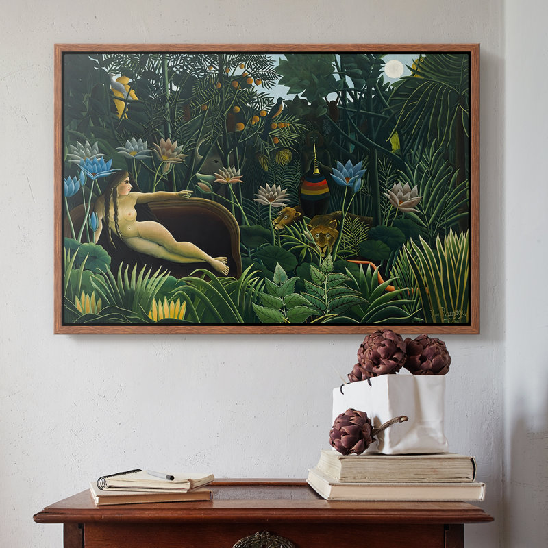 Le rêve (Le Rêve), 1910 - Henri Rousseau, toile tendue avec châssis, 16 x 24, Noyer