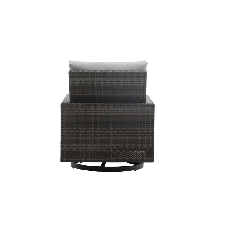 Carlisa Wicker & Fabric Patio Chair With 2 Accent Pillows, Gray