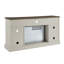Meuble télé électrique pour foyer 60 po - blanc jasmin. Chaleur 1500W, effet de flamme réaliste, double protection, structure stable 60 po. 4 choix de luminosité, capteur de porte de 5000 heures inclus.