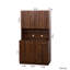 Armoire de cuisine 70,87 "de haut avec 6 portes, 1 tiroir et 1 tablette ouverte, chêne rustique