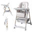 Chaise haute réglable pour 6 mois à années, avec structure en acier renforcé, base en pointe, plateau double couche amovible, 5 réglages de hauteur et conception ergonomique-890026239