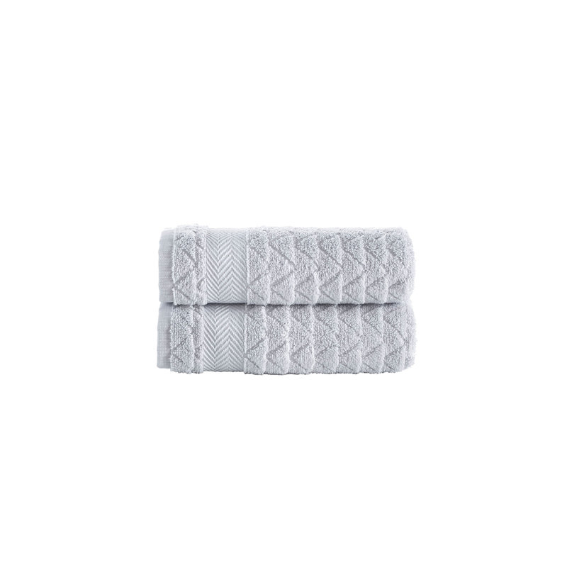 Turkish Cotton Plush Hand Towel, Silver