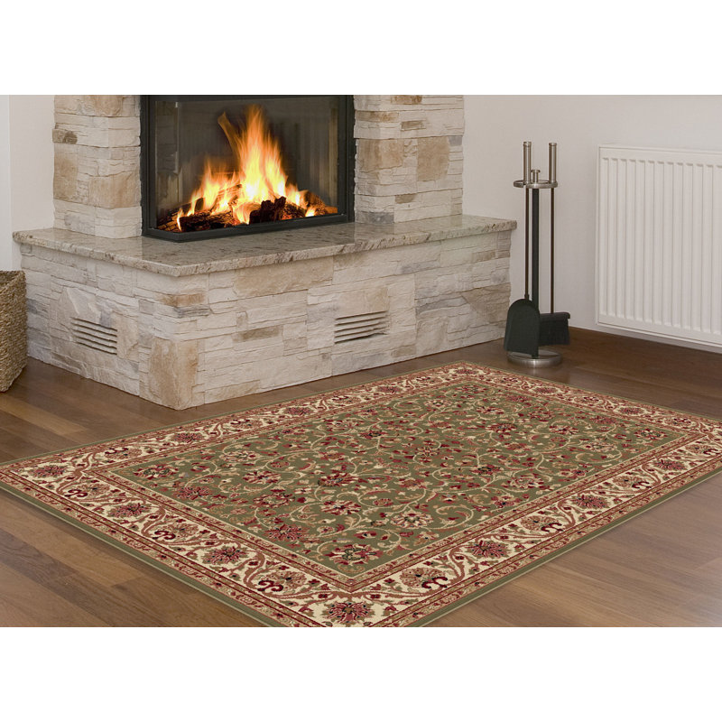 Tapis oriental vert Clarence, Rectangle 5 pi 3 po x 7 pi 3 po