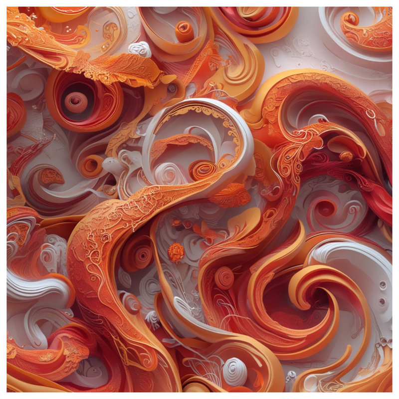 Swirling Orange Abstract Duvet Covers, Queen