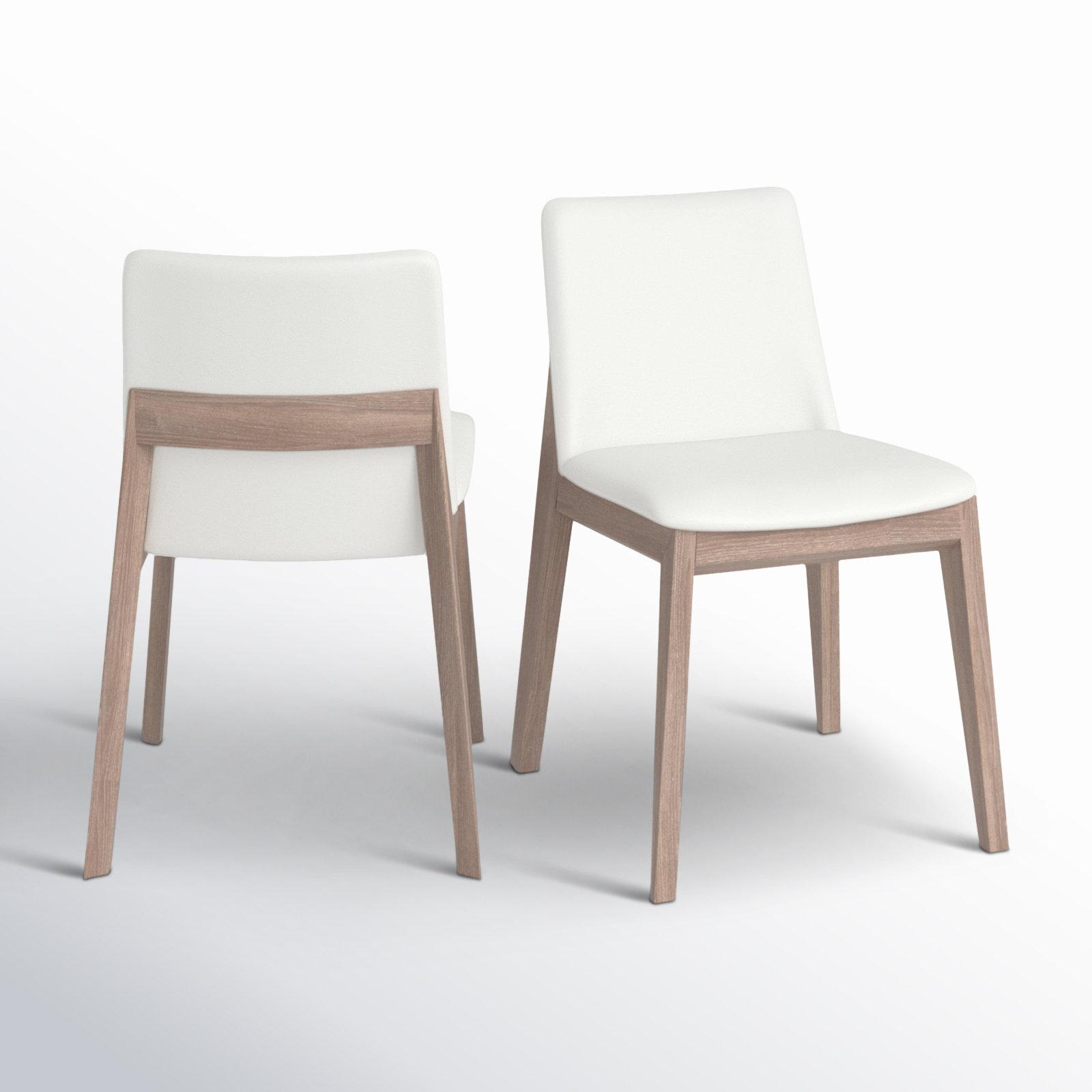 Anrey Vegan Leather Dining Chair, Cream Faux Leather, Gray