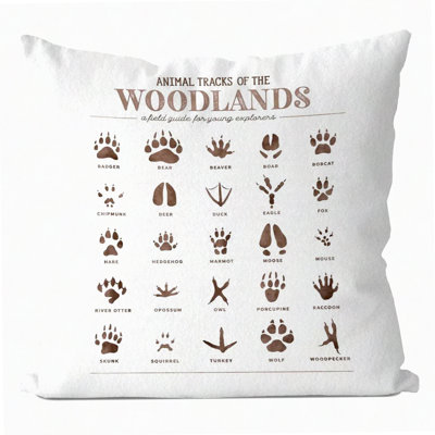 Forest Tracks Pillow Covers - Woodland Nursery Decor - Animal Tracks Throw Pillowcase - Woodland Animal Decorative Pillow