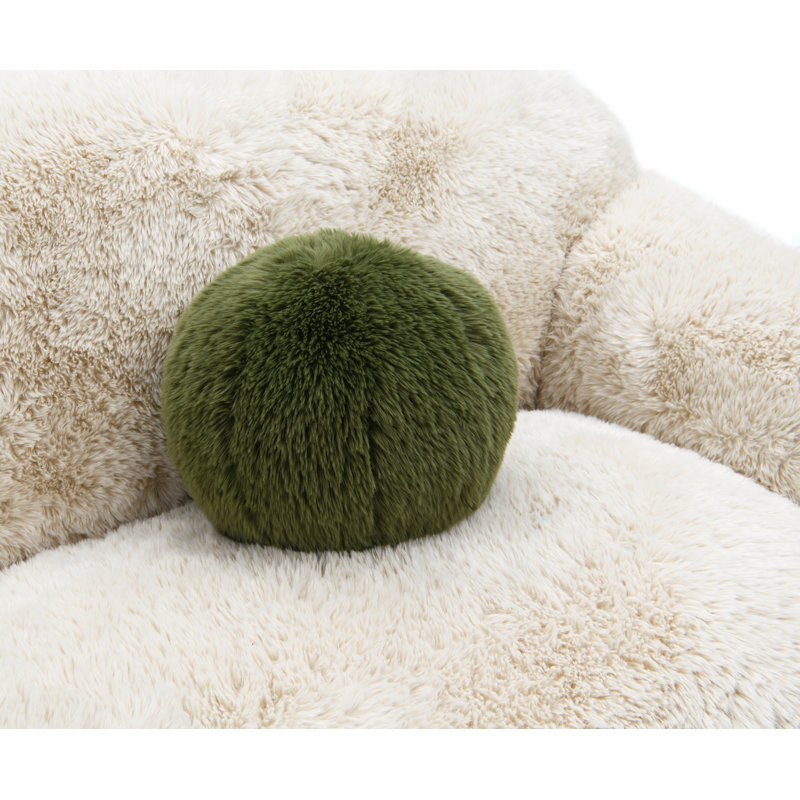 Canapé moelleux de 66 po avec coussin - coussin 2 places rembourré au design minimaliste arrondi, confort moelleux semblable au nuage, rembourrage de soutien pour le salon, la chambre à coucher et la lecture