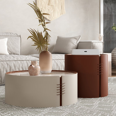 Table basse circulaire de style nordique