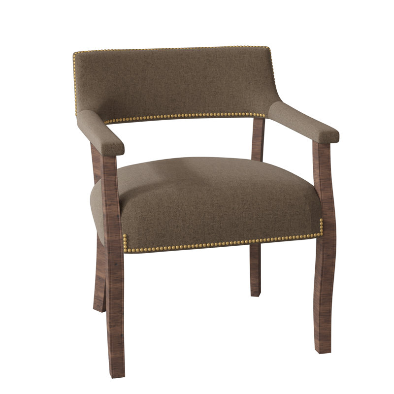 Fauteuil Thayer, 100 % polyester écorce 8789, Tabac, Bronze vieilli