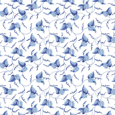 Scm Ivy Scroll Bluebell Linen Sample
