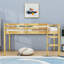 Lit mezzanine simple avec grand espace de rangement et échelle-89077006