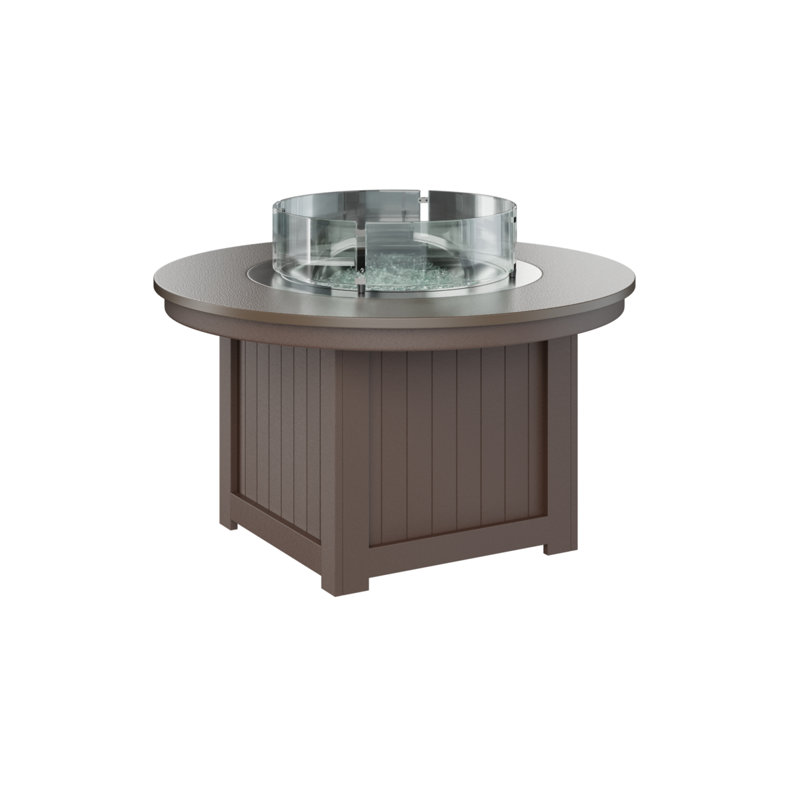Foyer de table rond Berlin Gardens Donoma, H 25 po x l 44 po x P 44 po, Bronze martelé avec base brun chocolat