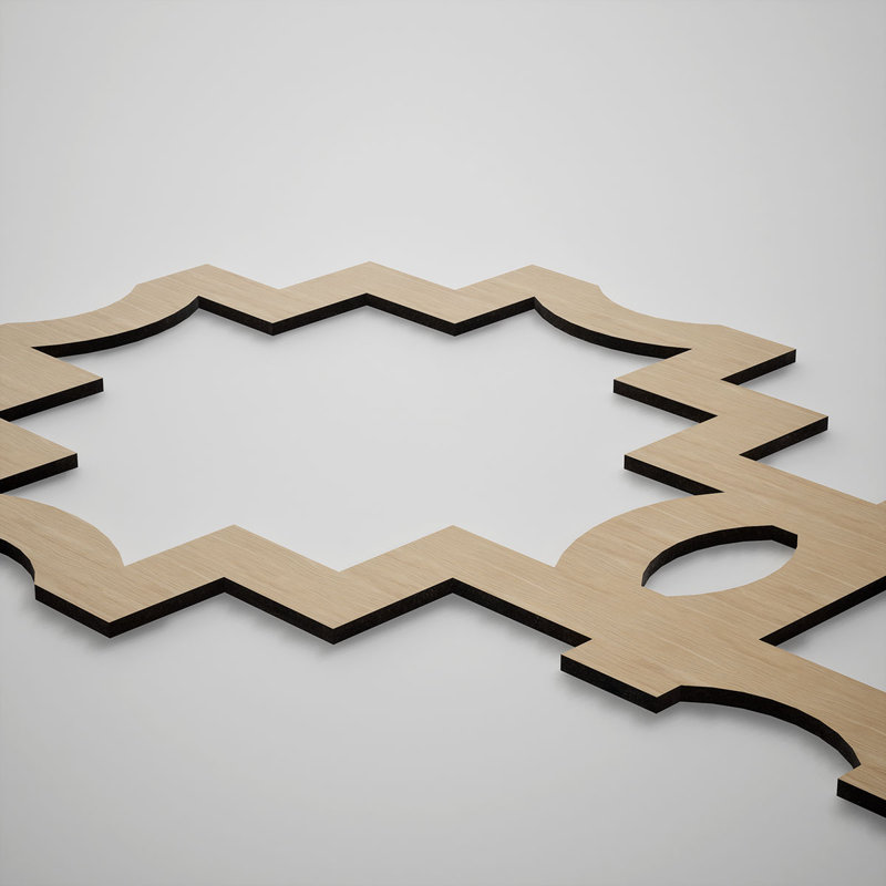 Cordova Decorative Fretwork Wood Wall Panels, Medium, 23 1/8"W x 15 3/8"H x 3/8"T, White Oak