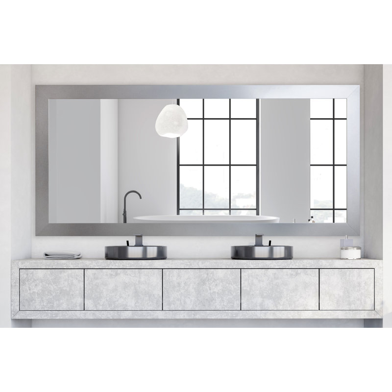 Miroir de salle de bain Glam, 30 po x 45 po, Argent tourbillonnant