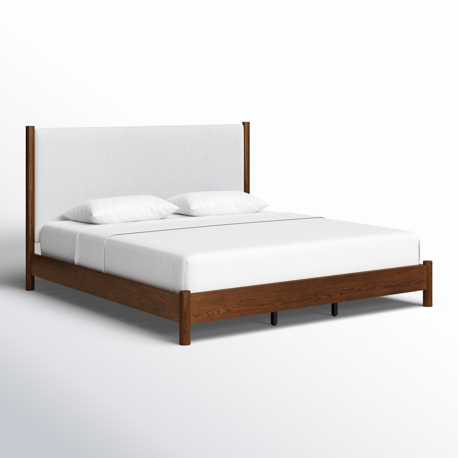 Kaplan Wood Bed, King, Medium Oak/Beige
