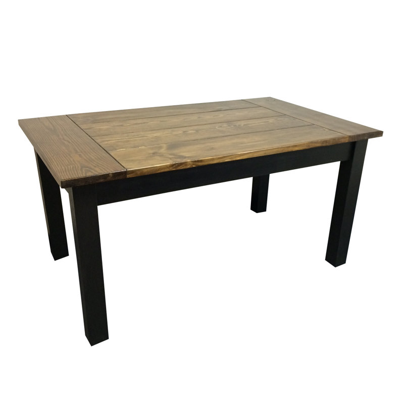 Entrada Pine Solid Wood Dining Table, 30" H x 72" L x 34" W, Dark Walnut, Black