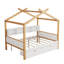 Structure de lit double en bois avec deux tiroirs et une bibliothèque pour les enfants ou la chambre d'amis
