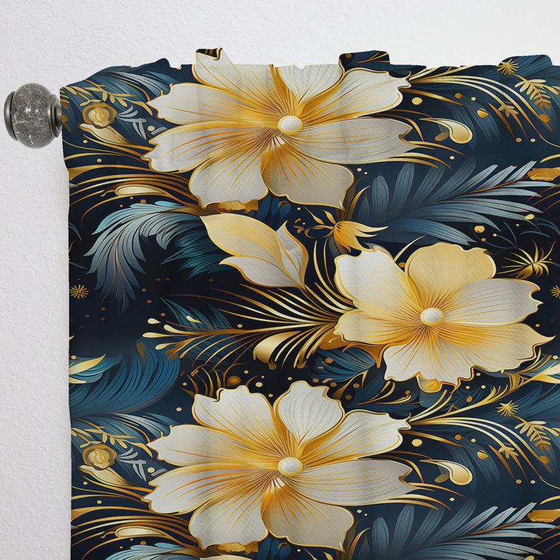 Motif tropical Celestial Tropics - Rideau floral - Rideau floral obscurcissant - 1 panneau, L 52 po x L 108 po