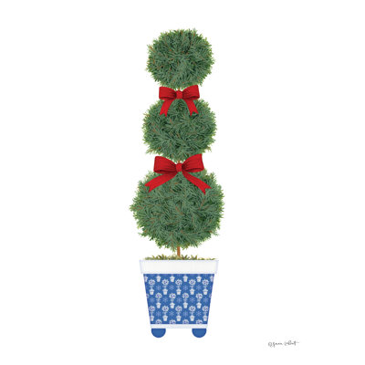 " Christmas Three Round Balls Topiary "