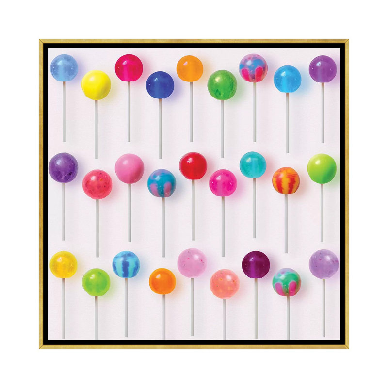 « Sucettes colorées » par Erin Summer-impression d’art graphique, Pas de tapis, H 37 po x l 37 po x P 1,5 po